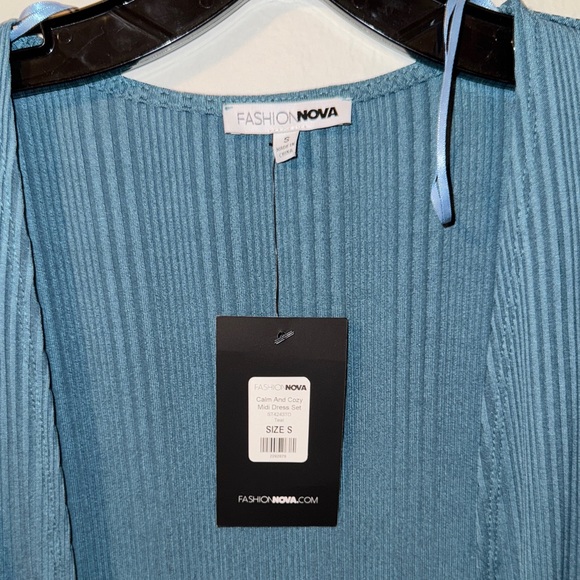 Fashion Nova Women’s Teal Long Cardigan - Picture 2 of 5
